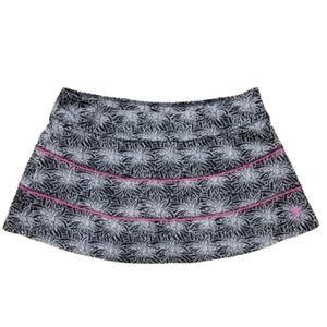 Prince Black pink Floral athletic skort skirt tennis golf lined shorts size L